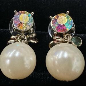 Elegant Pearl and Crystal Drop Earrings